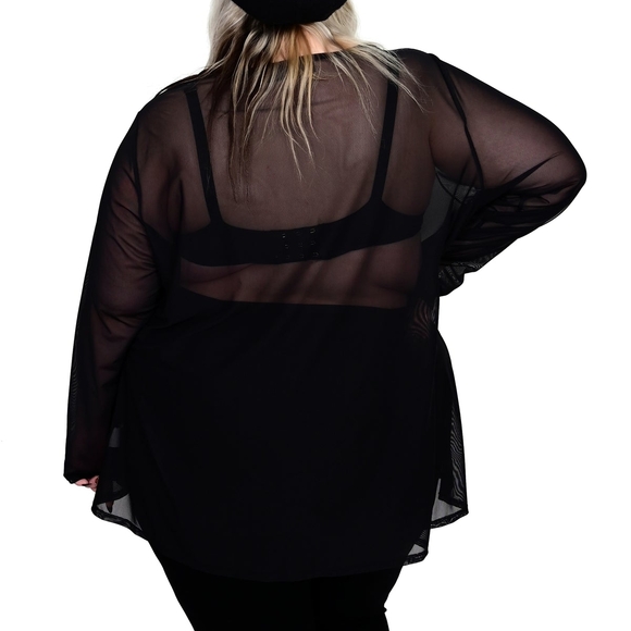 Oversized Mesh Long Sleeve Top - Picture 3 of 6